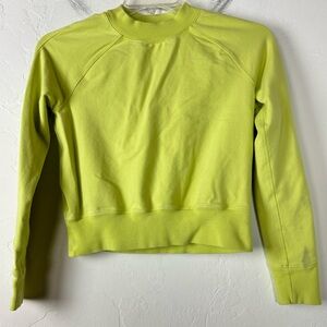 Lululemon Sweater Pullover‎ Crew Neck Knit Ready to Roll Yellow Green Lemon Vibe